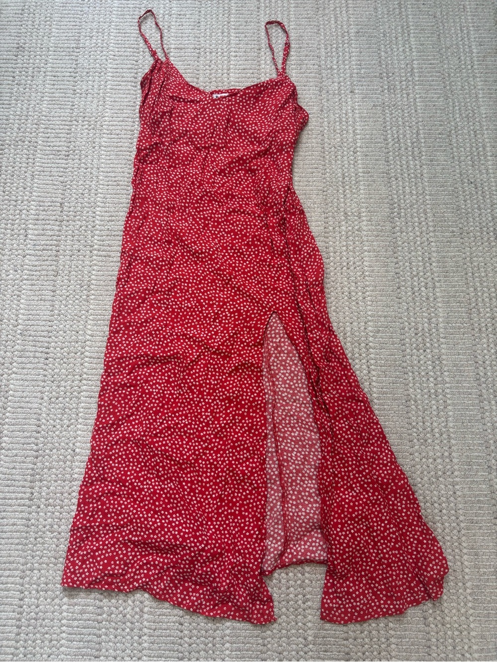 Reformation Red Polka Dot Slip Maxi Dress